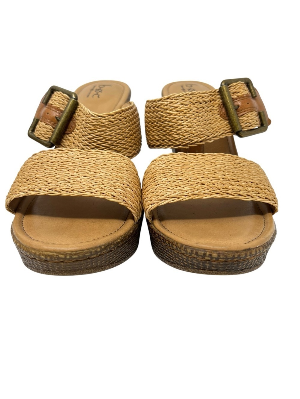 Boc Woven Tan Platform Wedge Sandals - Picture 4 of 10